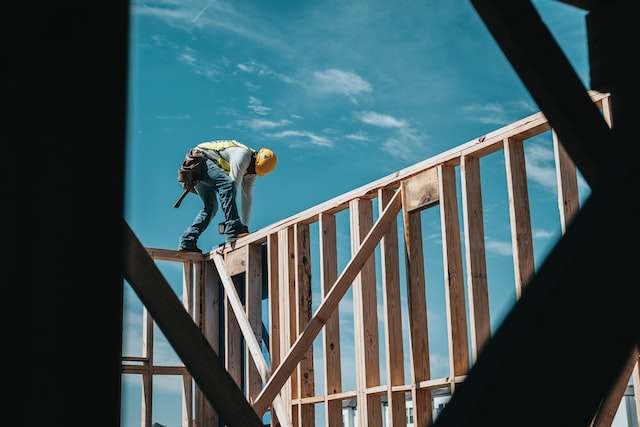 A construction worker working, symbolic of our construction bookkeeping services.